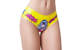 Mememe Lingerie Comic Fans Yellow Slip Womens Thong - - G-Strings, Panties and Shorts